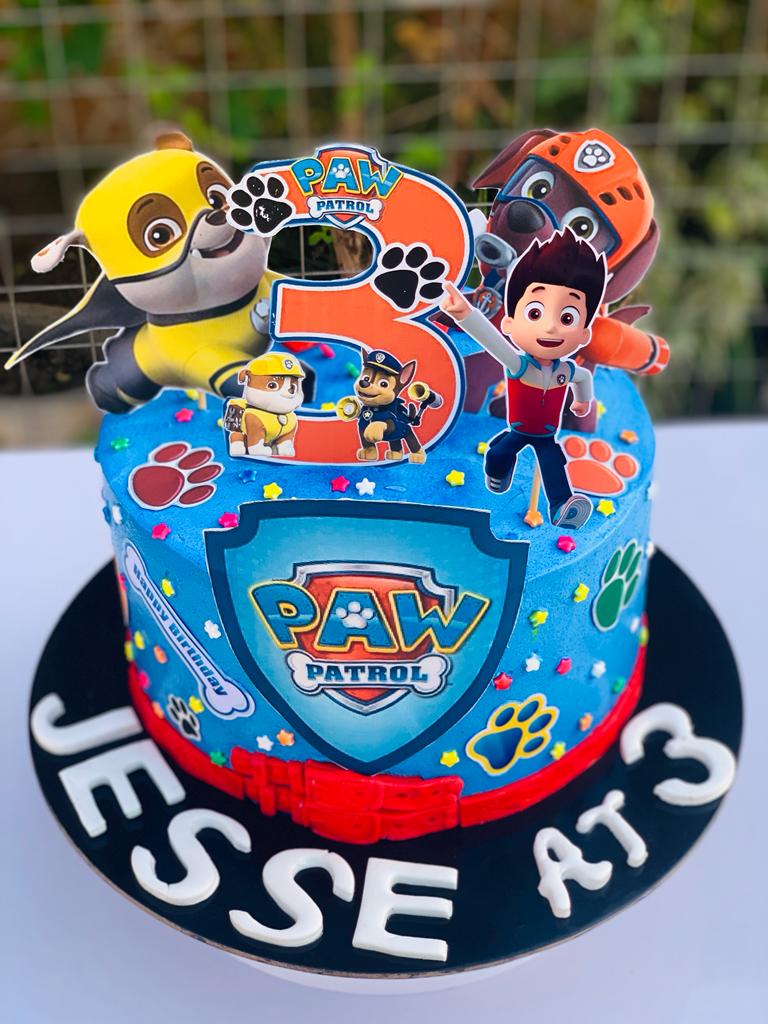 Image of 10 INCHES PAW PATROL 3 LAYERS AND 2 FLAVOURSTHEME CAKE