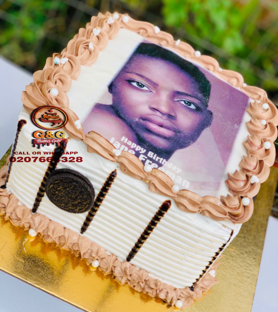 Image of 8 INCHES SQUARE PICTURE CAKE 2 FLAVOUR