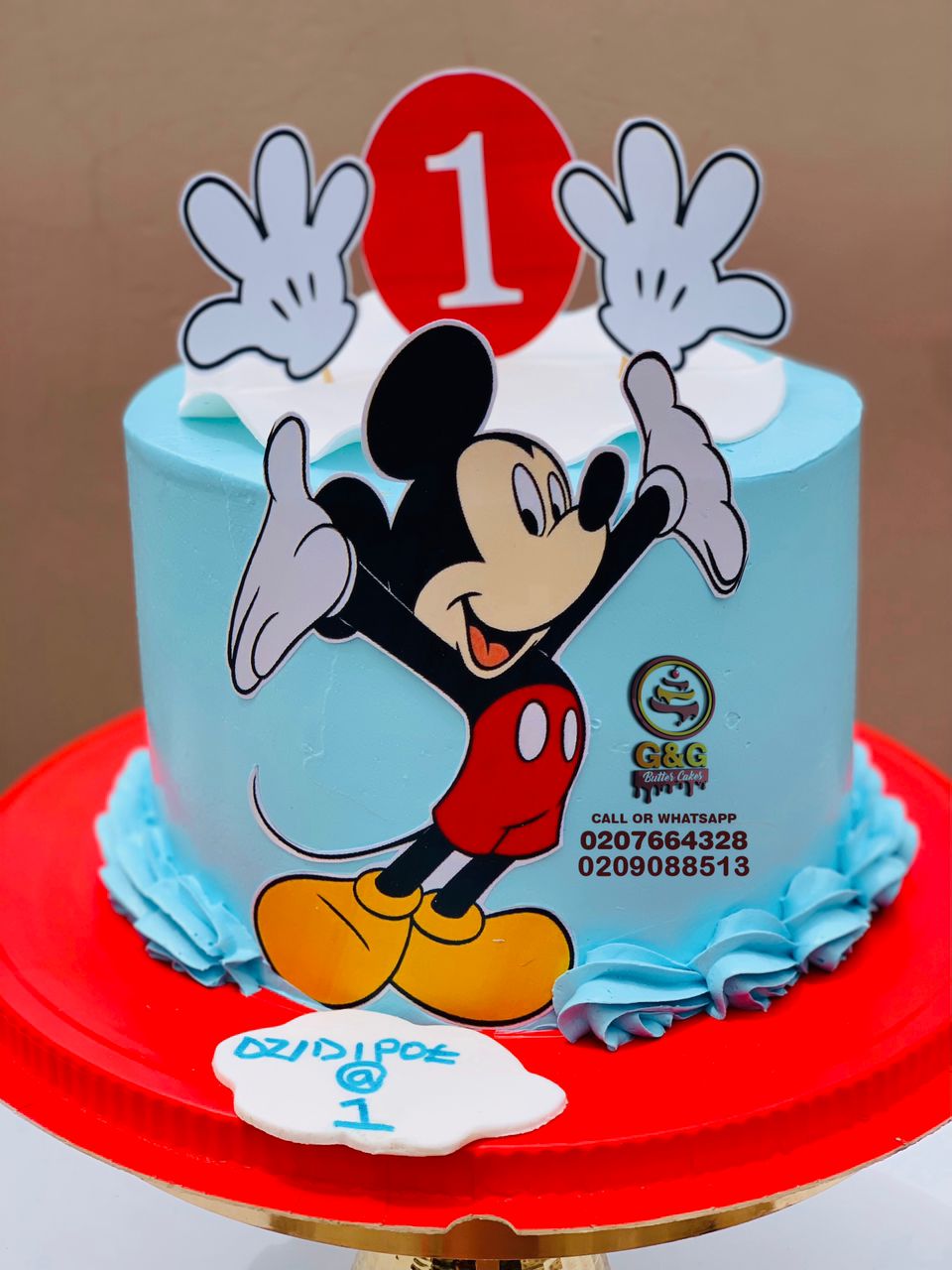Image of 10 INCHES MICKY MOUSE THEME CAKE 2 FLAVOURS