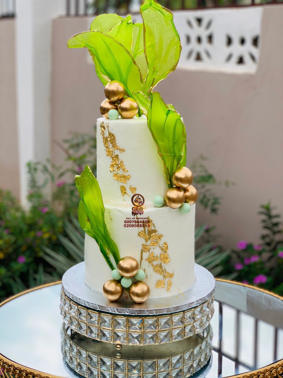 Image of 2 TIER WEDDING CAKE AND FREE SETUP