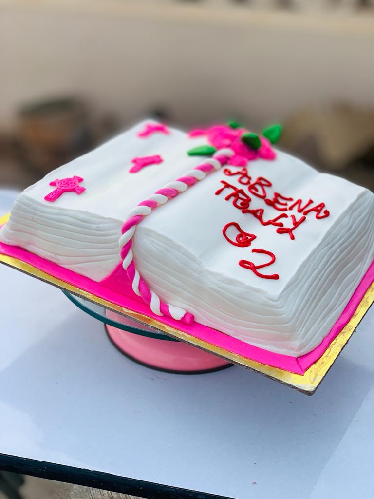 Image of 16x14 INCHES RECTANGLE BIBLE CAKE 2 FLAVOURS 2 LAYERS
