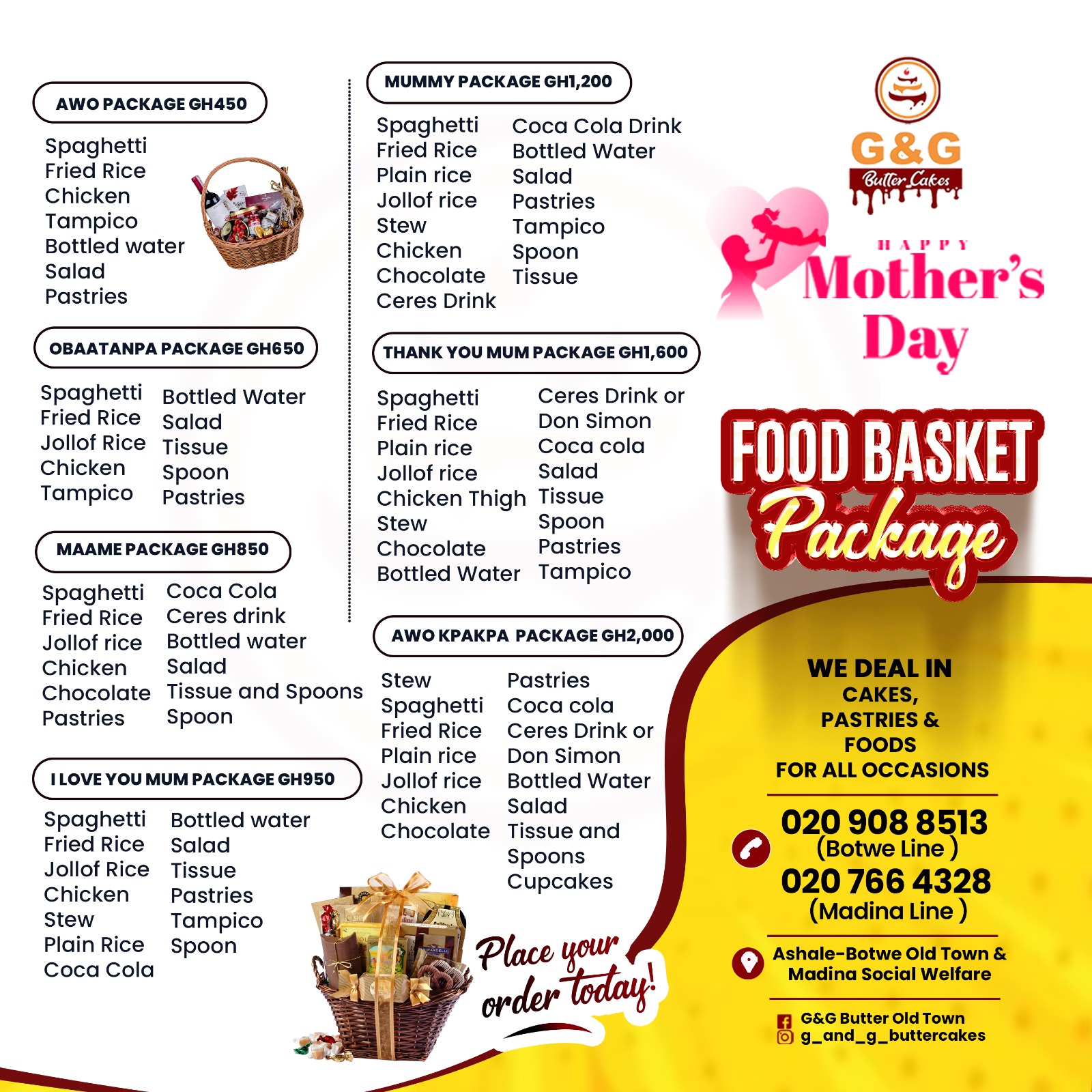 Image of MOTHERS DAY PACAKGES FOOD BASKETS KINDLY GO THROUGH