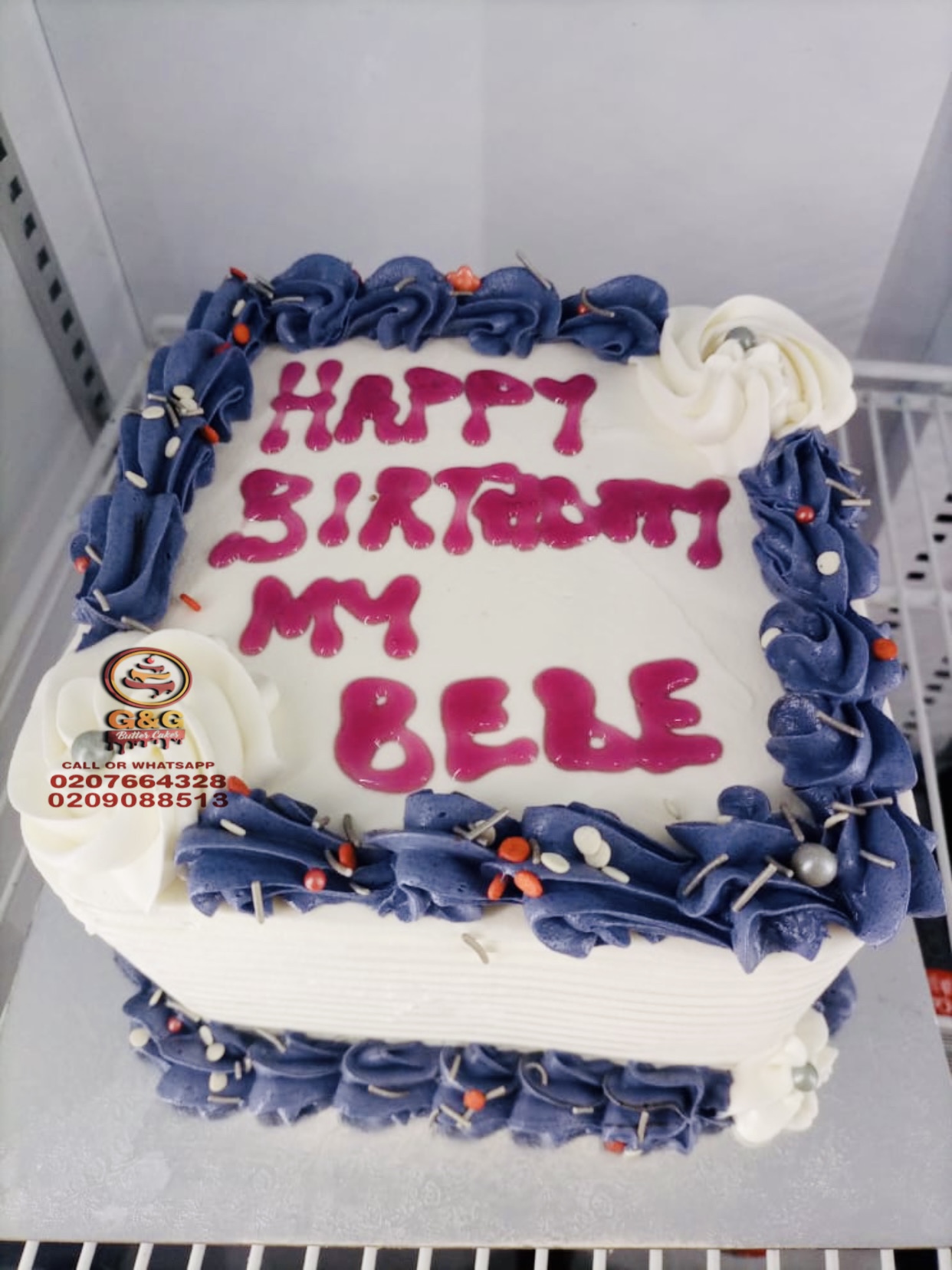 Image of 8 INCHES SQUARE CAKE